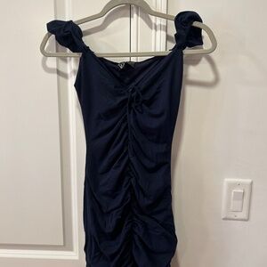 Windsor Navy Blue Ruched Cocktail Party Dress